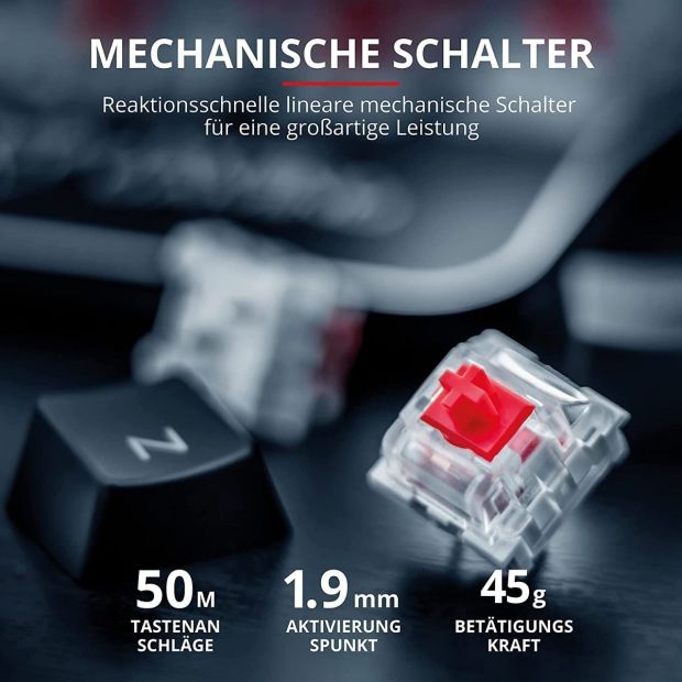 Trust Gaming GXT 865 Asta Mechanische Tastatur QWERTZ Deutsch Layout Trust Gaming GXT 865 Asta Mechanische Tastatur QWERTZ Deutsch Layout