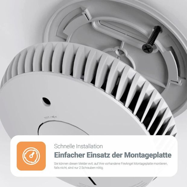 FireAngel optischer Rauchmelder 10 Jahre Batterie 2er Set Q-Label