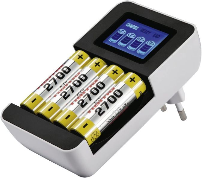 Hama Batterieladegerät AA AAA Akku Ladegerät Batterieprüfer LCD-Display Hama Batterieladegerät AA AAA Akku Ladegerät Batterieprüfer LCD-Display