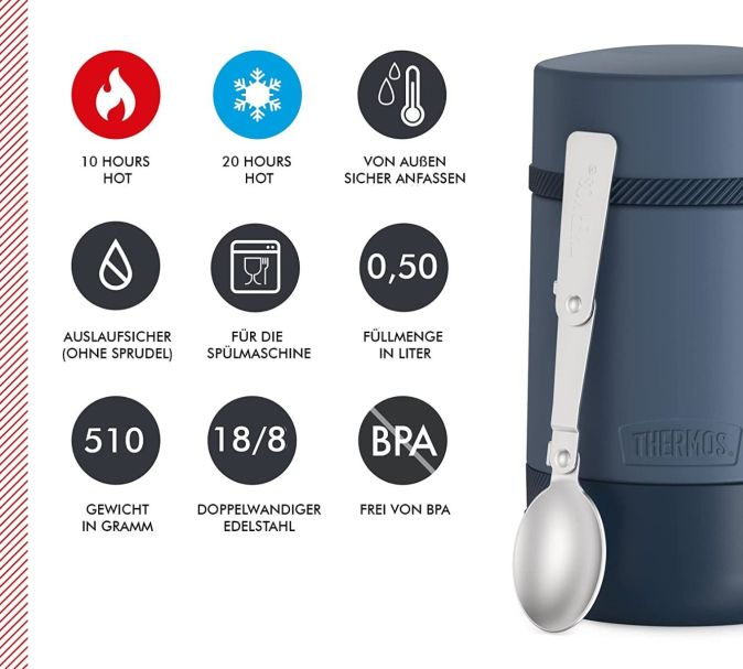 Thermos Guardian Line Speise-Gefäß 500 ml Lake Blue Edelstahl