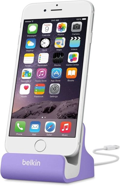 Belkin Lightning Lade/Sync-Dockingstation inkl1,2m USB-Kabel für iPhone lila Belkin Lightning Lade/Sync-Dockingstation inkl1,2m USB-Kabel für iPhone lila