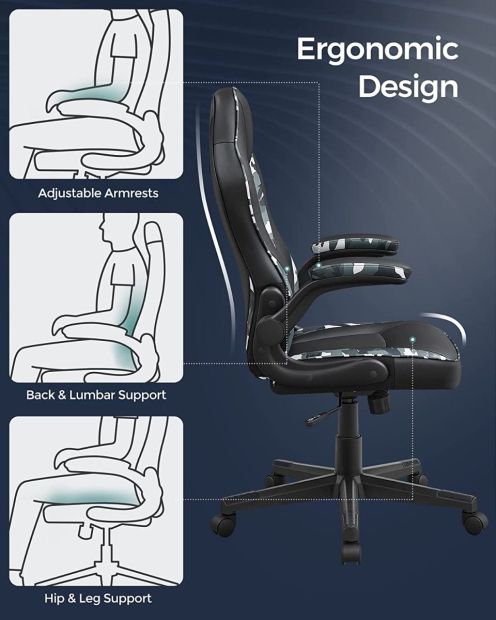 SONGMICS Bürostuhl Ergonomischer Schreibtischstuhl Computerstuhl SONGMICS Bürostuhl Ergonomischer Schreibtischstuhl Computerstuhl