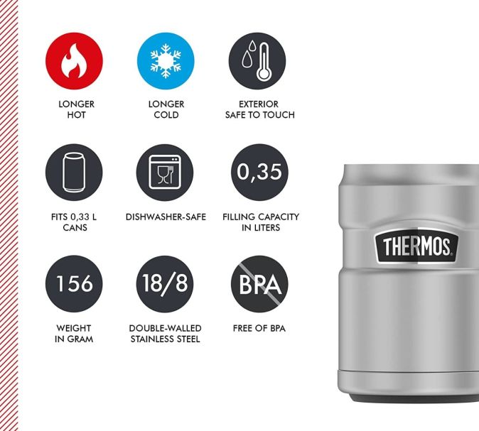 THERMOS Isolier-Kühler Stainless für Getränkedosen 350ml