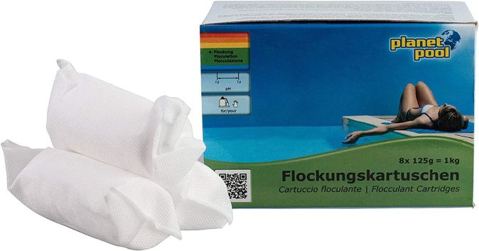 Flockfix Kartuschen 8 x 125 g = 1 kg Flockungskartuschen Flockung Chlorfrei Flockfix Kartuschen 8 x 125 g = 1 kg Flockungskartuschen Flockung Chlorfrei