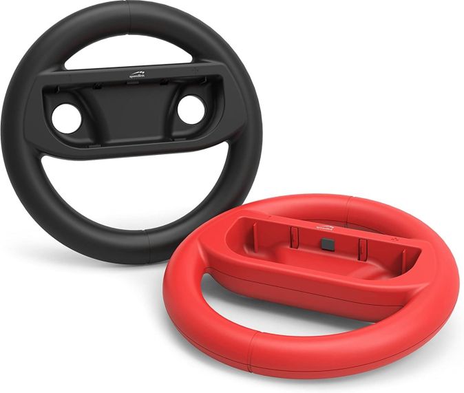 Speedlink Lenkrad-Aufsatz-Set für Nintendo Switch - RAPID Racing Wheel Set rot und schwarz