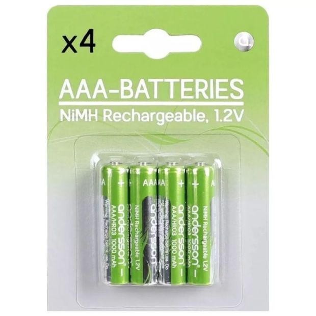 ANDERSSON AAA Rechargeable Batteries Wiederaufladbar 1.2 V 500 mAh [24er PACK] 