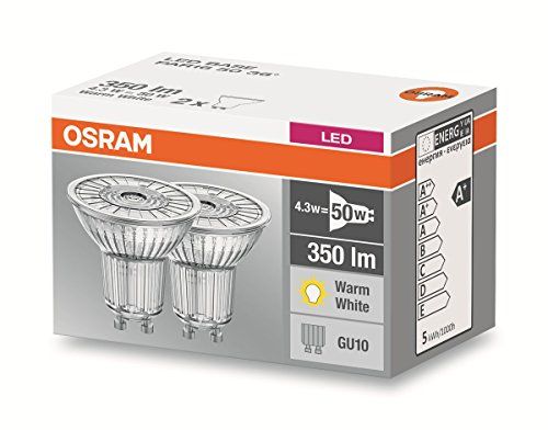 Osram LED BASE PAR16 Reflektorlampe Warmweiss GU10 Reflektorlampen 50 W 