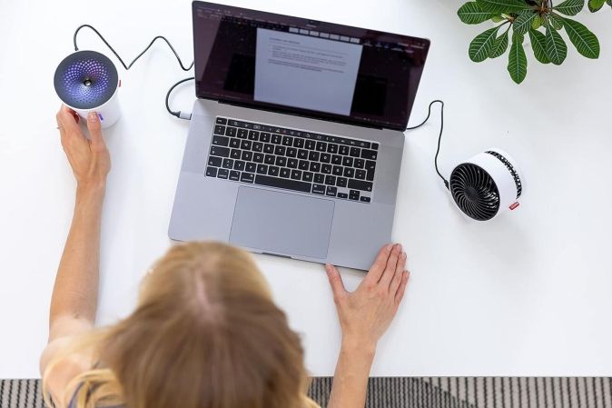BONECO F50 Ventilator USB-C Mini-Ventilator 2 Leistungsstufen Tischventilator