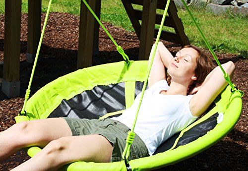 HUDORA Nestschaukel 110 cm Grün - Garten-Schaukel bis 100 kg 
