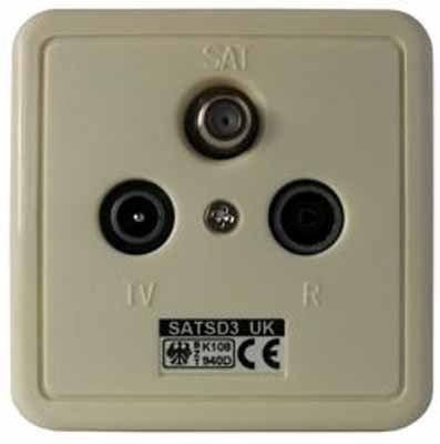 Kreiling SAT SD 3UK/Class A Sat + TV + RADIO White socket-outlet Kreiling SAT SD 3UK/Class A Sat + TV + RADIO White socket-outlet