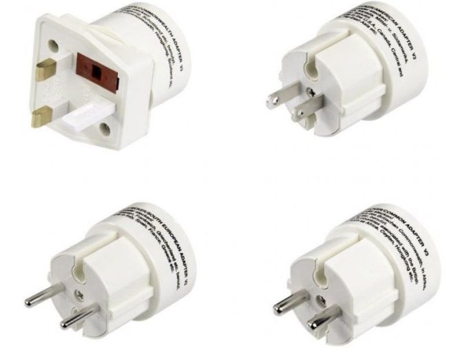 Hama Reisestecker-Set Universal, 4-teilig  für Geräte mit Euro