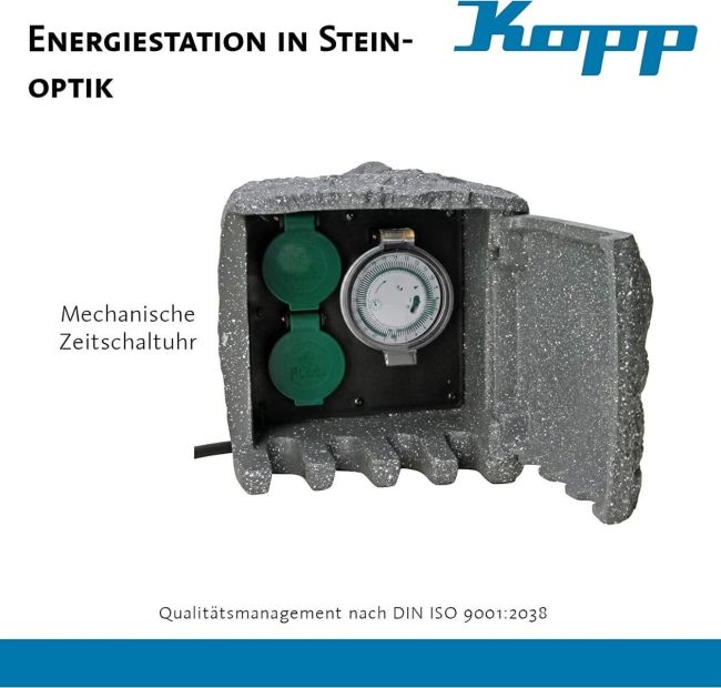 Kopp Energiestation 2-Fach Gartensteckdose mit Zeitschaltuhr