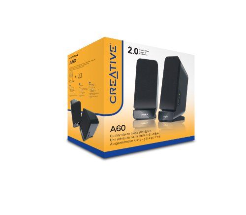 Creative (B-WARE) PC-Lautsprecher A60 2.0 Stereo, 3,5 mm 2W Creative (B-WARE) PC-Lautsprecher A60 2.0 Stereo, 3,5 mm 2W