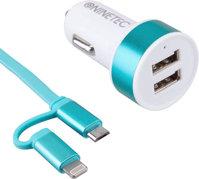 Zigarettenanzünder Kfz Auto Ladegerät USB Adapter Ladeadapter Blau 2x