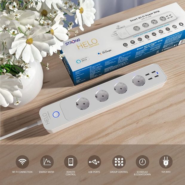STRONG HELO Power Smart Steckdosenleiste mit USB WLAN STRONG HELO Power Smart Steckdosenleiste mit USB WLAN