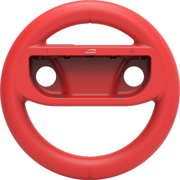 Speedlink Lenkrad-Aufsatz-Set für Nintendo Switch - RAPID Racing Wheel Set rot und schwarz