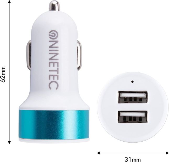 Zigarettenanzünder Kfz Auto Ladegerät USB Adapter Ladeadapter Blau 2x