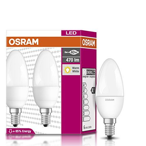 2x OSRAM LED-Kerzenform E14 Star Classic B  40 Watt Lampe
