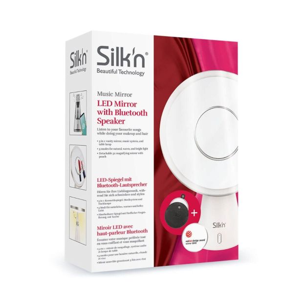 Silk'n Make-up Spiegel Kosmetikspiegel mit Bluetooth-Lautsprecher LED Spiegel Silk'n Make-up Spiegel Kosmetikspiegel mit Bluetooth-Lautsprecher LED Spiegel