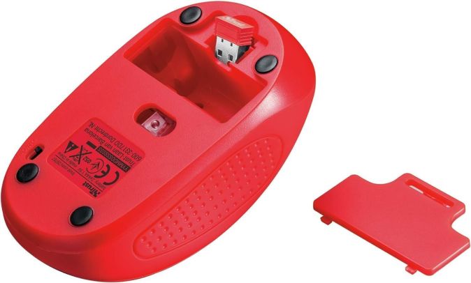 Trust Primo Kabellose Optische Maus USB Funkmaus 1600 DPI Rot [2er]