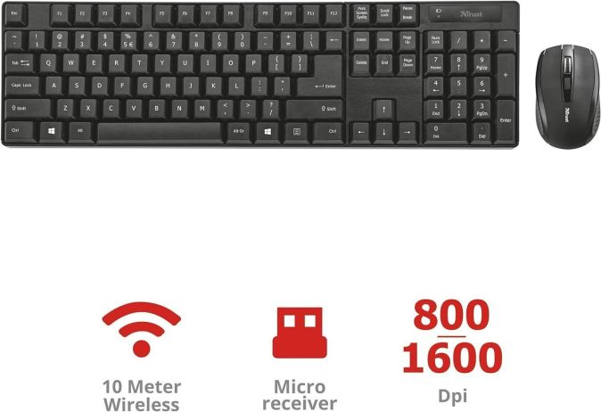 Trust Ximo Kabellos Tastatur-Maus Set DE Layout