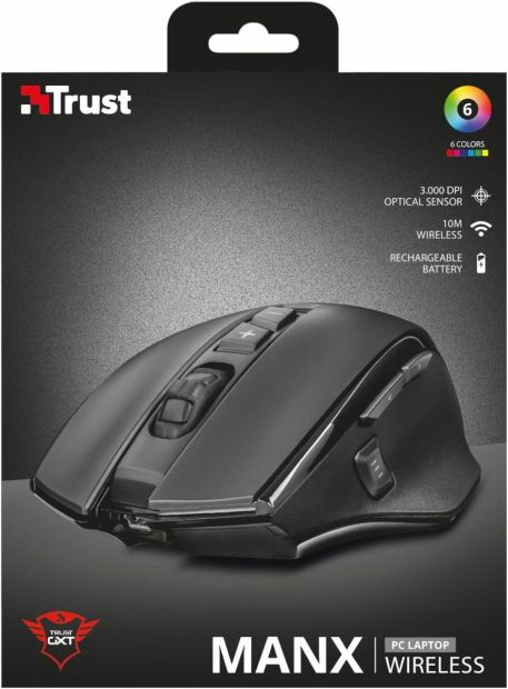 Trust GXT 140 Manx Gaming kabellose Maus 3000 DPI Wireless Mouse PC/Laptop
