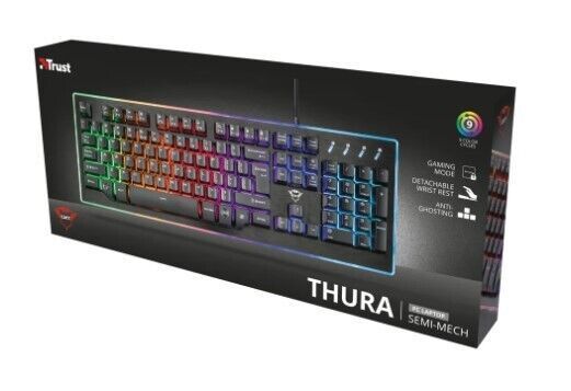 Trust Gaming GXT 860 Thura Halbmechanische LED-Tastatur DE Layout Trust Gaming GXT 860 Thura Halbmechanische LED-Tastatur DE Layout