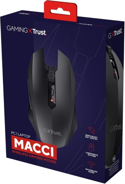 Trust Gaming GXT 115 Macci Kabellose Gaming-Maus 240-2.400 DPI 6 Tasten