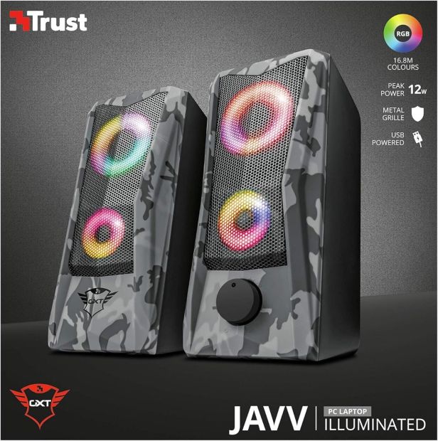 Trust Gaming GXT 606 Javv 2.0 PC Lautsprecher 12W RGB Speaker Set