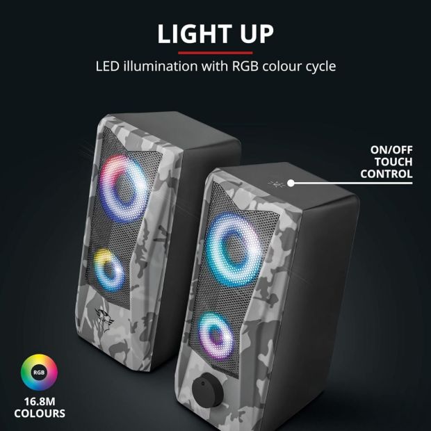 Trust Gaming GXT 606 Javv 2.0 PC Lautsprecher 12W RGB Speaker Set