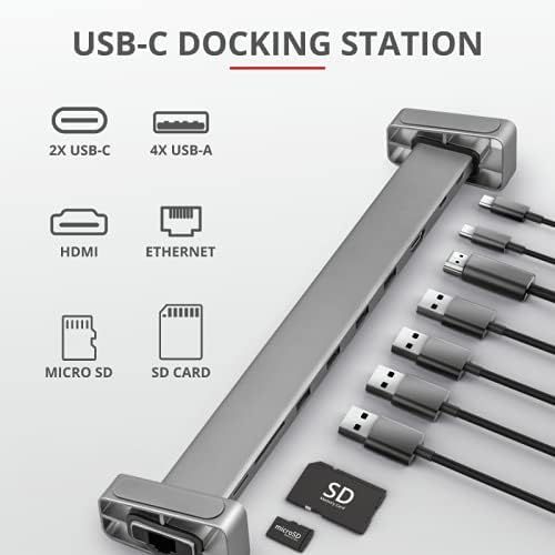 Trust Dalyx Aluminium 10-in-1 USB-C Multi-Port Dock mit Bildschirmständer