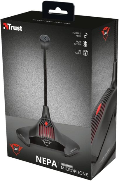 Trust GXT 239 Nepa Gaming Mikrofon 3.5mm Standmikrofon für PC/Laptop