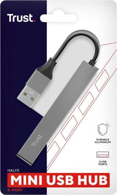 Trust Halyx Mini 4 Port USB Hub 2.0, USB-A Adapter