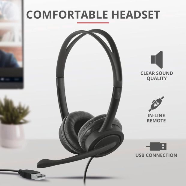 Trust Doba 2in1 Home Office Set USB Kopfhörer mit Mikrofon und HD Webcam Trust Doba 2in1 Home Office Set USB Kopfhörer mit Mikrofon und HD Webcam