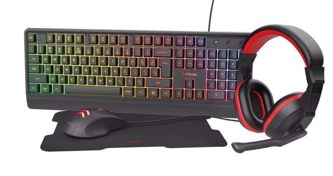 Trust ZIVA Kabelgebunden 4-in-1 Gaming-Bundle Maus, Tastatur, Kopfhörer, Mauspad Trust ZIVA Kabelgebunden 4-in-1 Gaming-Bundle Maus, Tastatur, Kopfhörer, Mauspad