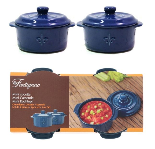 Fontignac by Zwilling 2er Mini Cocotte Kasserolle mit Deckel Keramik Auflaufform 