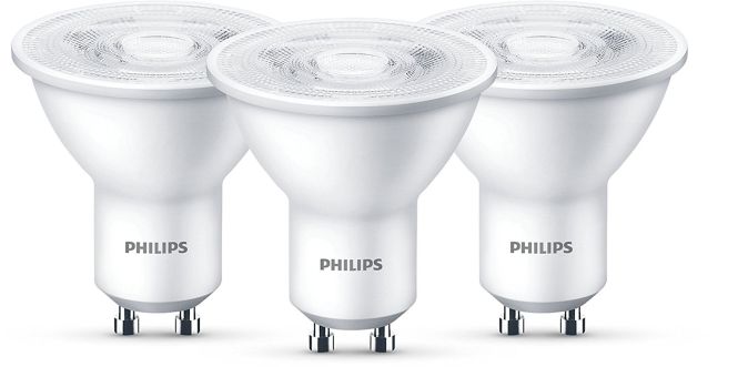 3x Philips LED Lampe 50 W GU10 Warmweiß Leuchtmittel