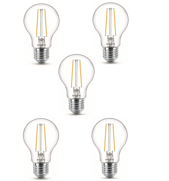 Philips LEDclassic 15W E27 Warmweiß LED Lampe, Glas [5er-Pack] 