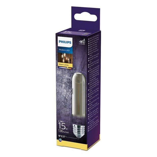 Philips E27 LED Dekolampe 15W Grau Warmweiss