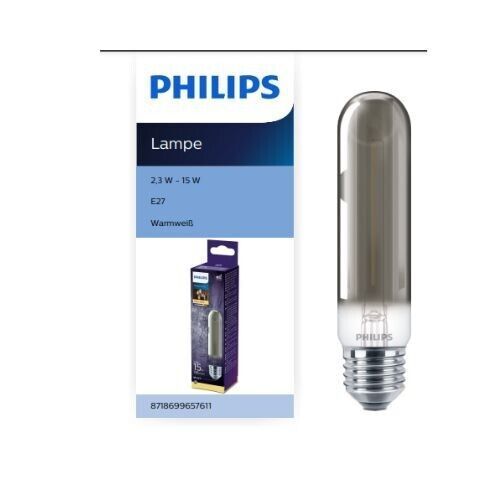Philips E27 LED Dekolampe 15W Grau Warmweiss