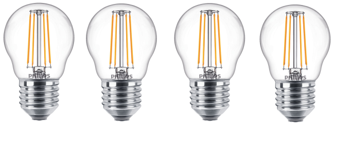 Philips E27 LED 40W Klar Warmweiß Lampe Licht Filament [4er Pack]