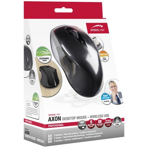 Speedlink (B-WARE) Axon kabellose 5-Tasten-Desktop-Maus für Rechtshänder Speedlink (B-WARE) Axon kabellose 5-Tasten-Desktop-Maus für Rechtshänder