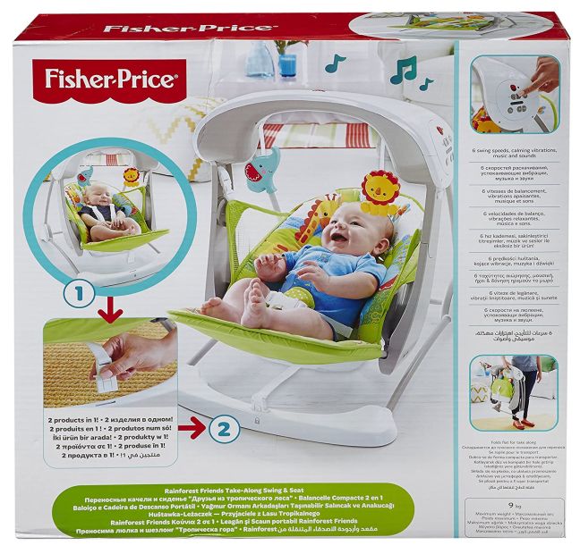 Fisher-Price CCN92 2 in 1 Babyschaukel mit 6 Geschwindigkeitsstufen 