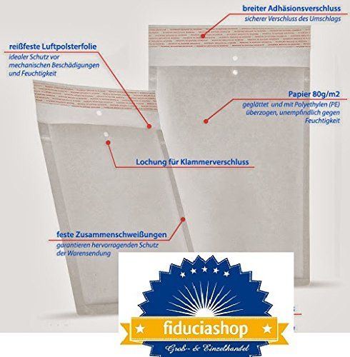 100 x Luftpolstertaschen Luftpolsterversandtaschen Versandtaschen Weiss - Gr. CD [ 200 x 175 mm ]