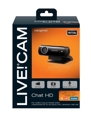 Creative (B-WARE) LIVE! Cam Chat HD USB-Webcam mit integriertem Mikrofon 