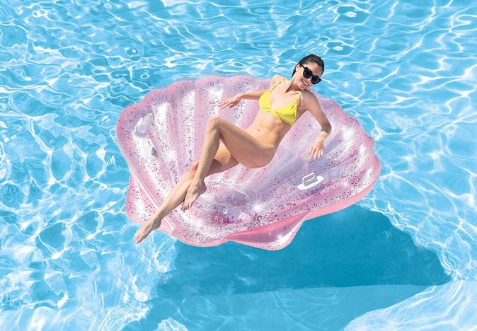 INTEX Pink Seashell Island XXL Luftmatratze Pool Badeinsel 178x165 cm