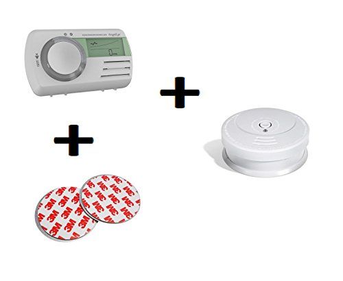 AngelEye CO Melder Kohlenmoxidmelder + 5 Jahres Rauchmelder + Magnethalter