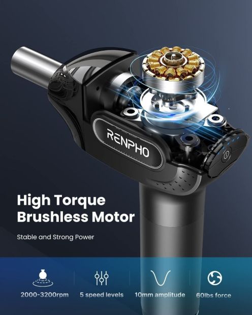 RENPHO Ti Pro Massagepistole Massagegerät mit 3 Massageköpfen