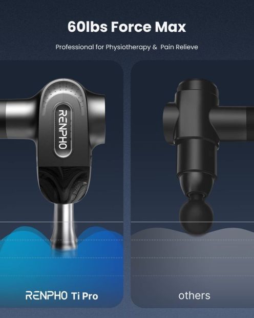 RENPHO Ti Pro Massagepistole Massagegerät mit 3 Massageköpfen