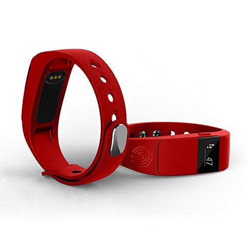 NINETEC Smartfit F2 Rot Fitness Tracker Bluetooth 4.0 Aktivitätsarmband mit Schlafanalyse